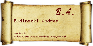 Budinszki Andrea névjegykártya